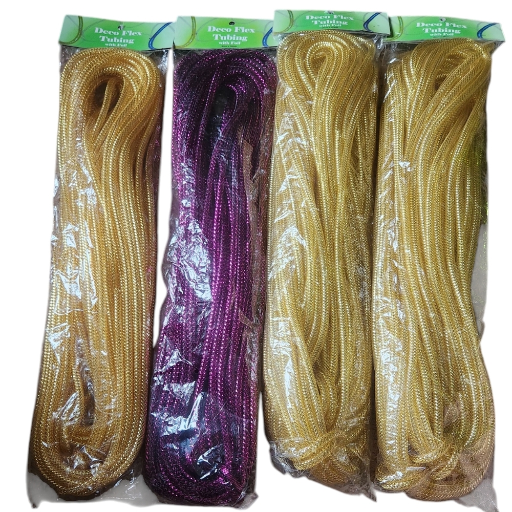 Deco Flex Tubing with Foil Bundle (in purple and gold 30 yards each)